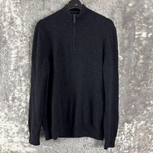 The Mens Store Bloomingdales Sz S Cashmere 1/4 Zip Sweater Gray Long Sleeve Men